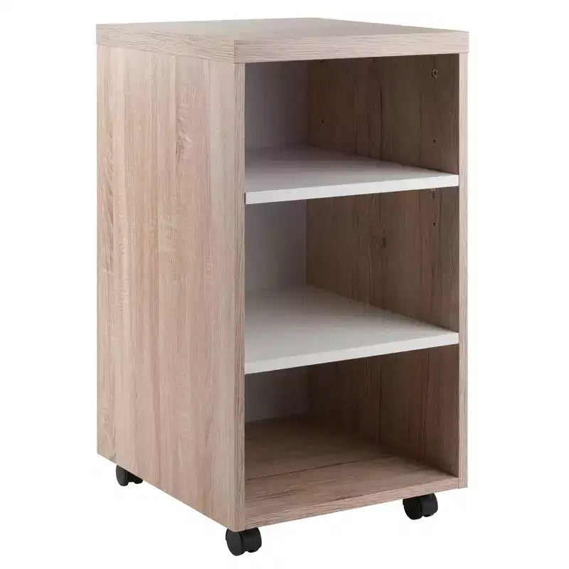 Bureau modulaire Kenner avec 2 tiroirs et 3 étagères en bois recyclé