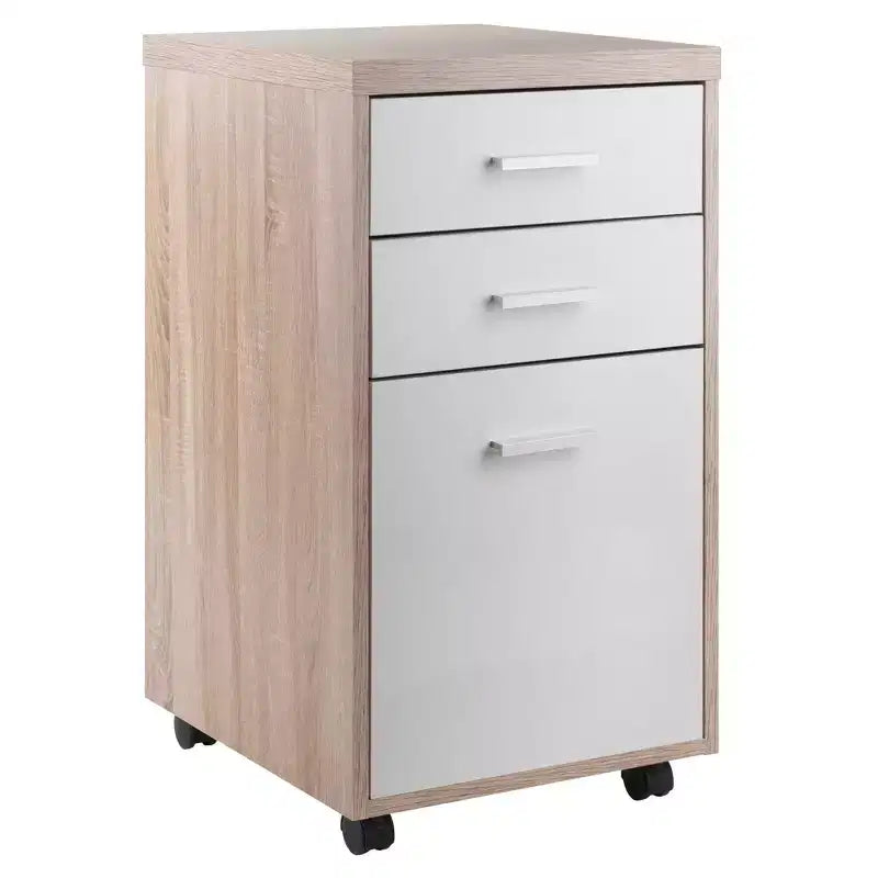 Bureau modulaire Kenner avec 2 tiroirs et 3 étagères en bois recyclé