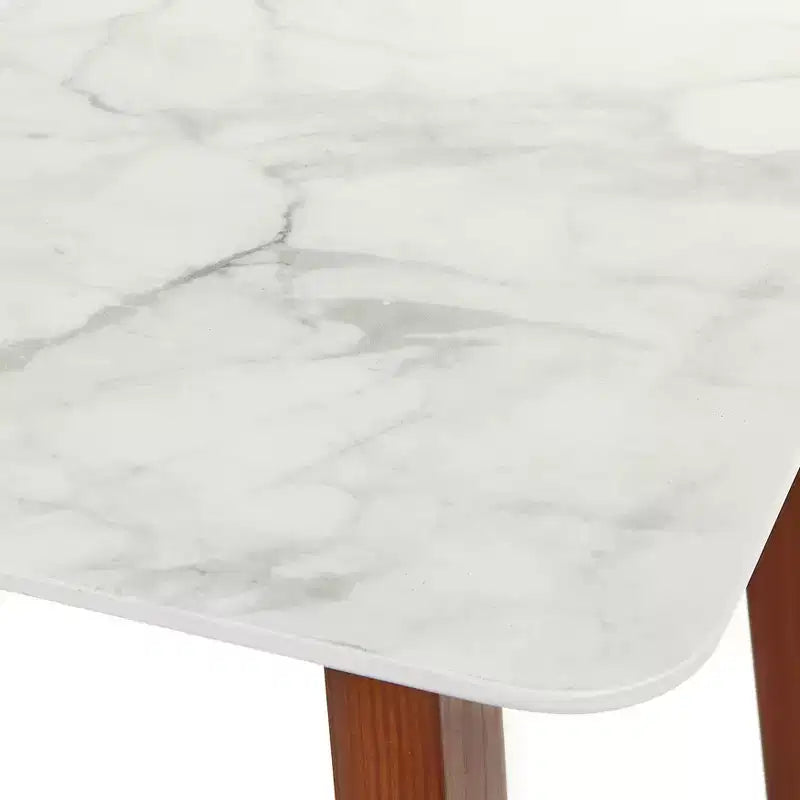 Console Jhovies, Plateau Imitation Marbre Noyer, Entrée, Couloir, Design Étroit