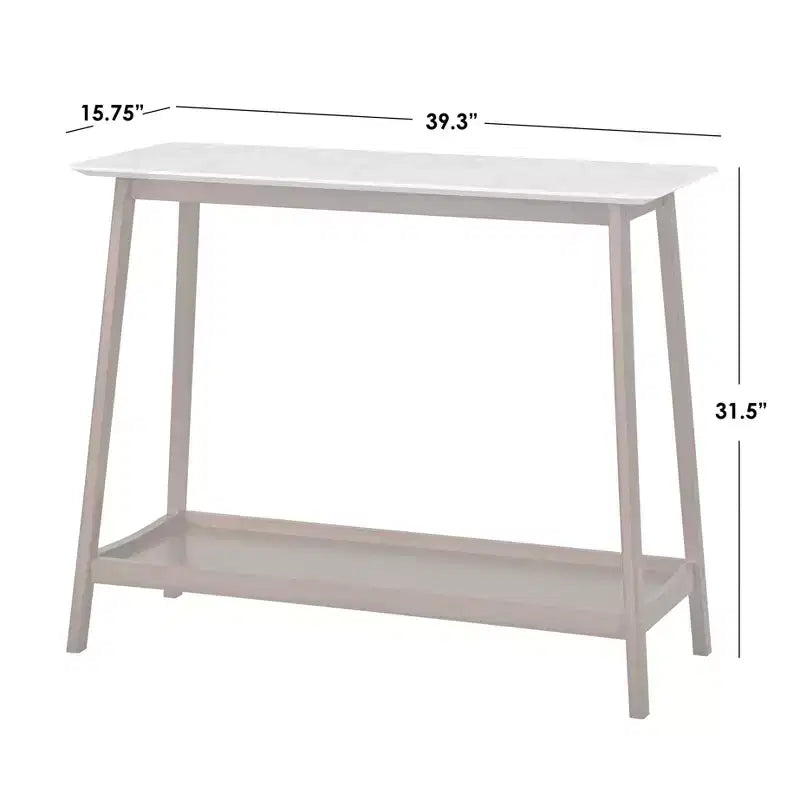 Console Jhovies, Plateau Imitation Marbre Noyer, Entrée, Couloir, Design Étroit