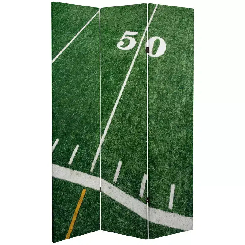 Paravent de 1,80 m de haut, double face, thème football, décoration sur le thème du sport, aucun assemblage requis, écran portable