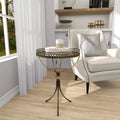 Table ronde à pied en métal et verre doré