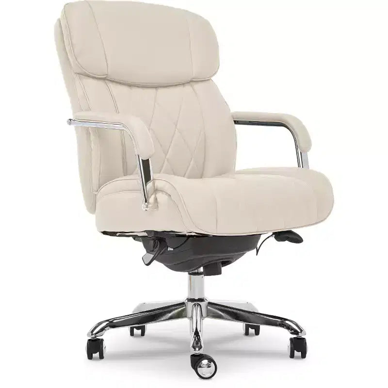 Fauteuil de bureau en cuir matelassé Sutherland avec accoudoirs rembourrés