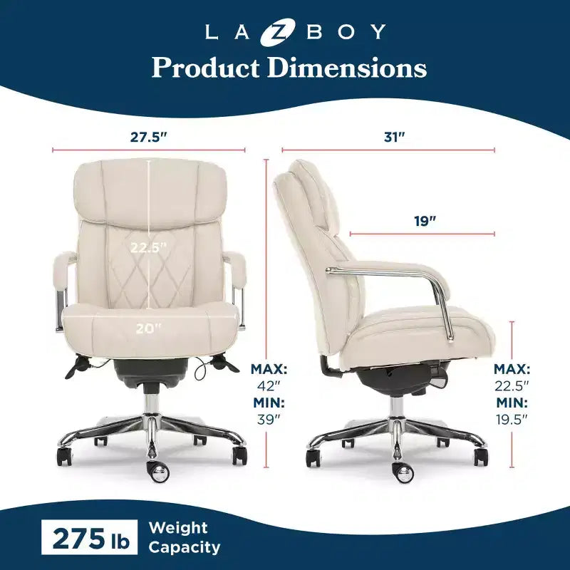 Fauteuil de bureau en cuir matelassé Sutherland avec accoudoirs rembourrés