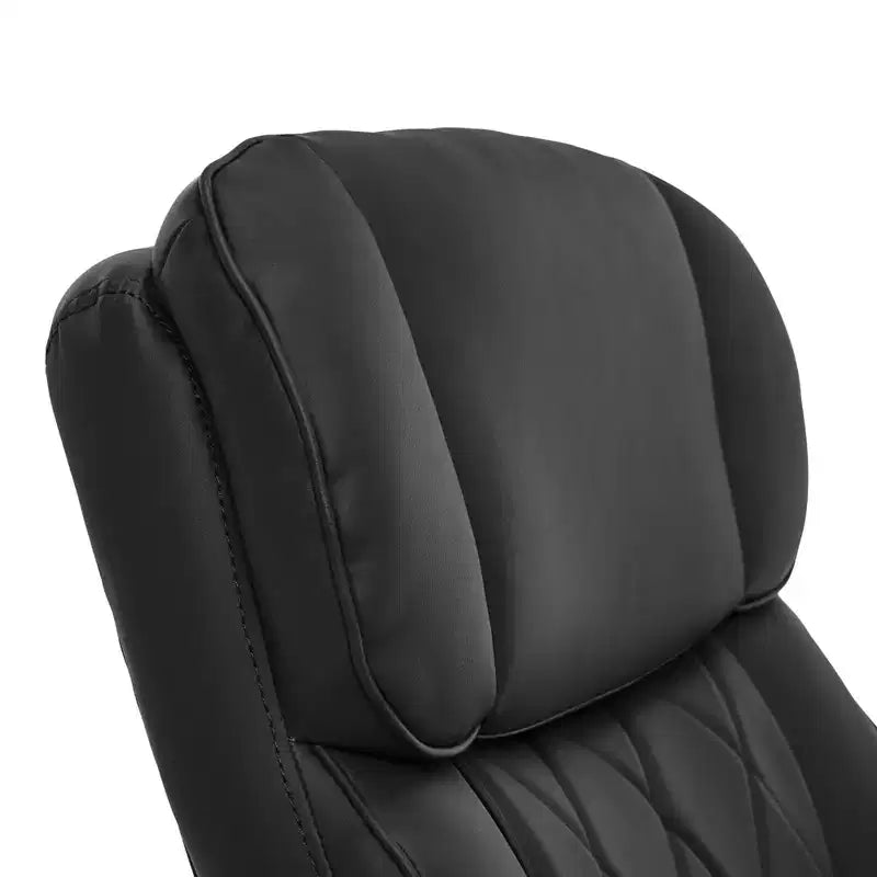 Fauteuil de bureau en cuir matelassé Sutherland avec accoudoirs rembourrés